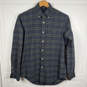 Polo Ralph Lauren Shirt Men's Long-Sleeve‎ Plaid Button Down Navy Green Small